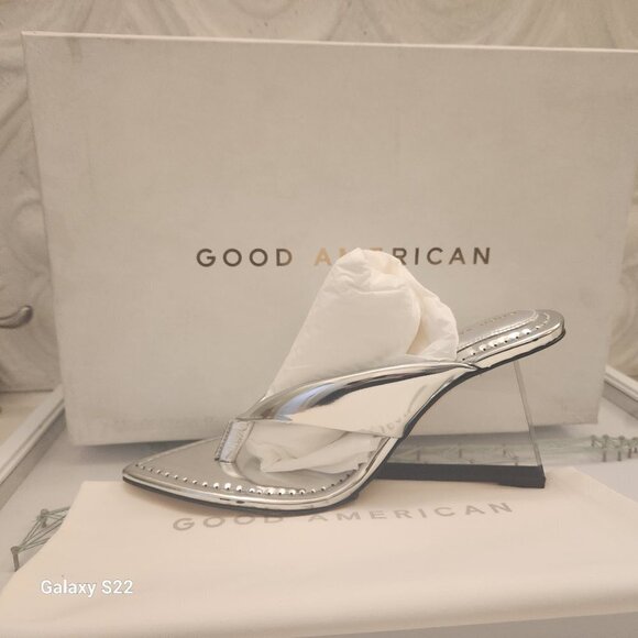 Good American Silver Sandals - Picture 1 of 11